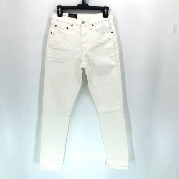 NEW Levi's 501 Skinny Jeans White Womens 26 x 28 Button Fly High Rise Distressed - Picture 3 of 13